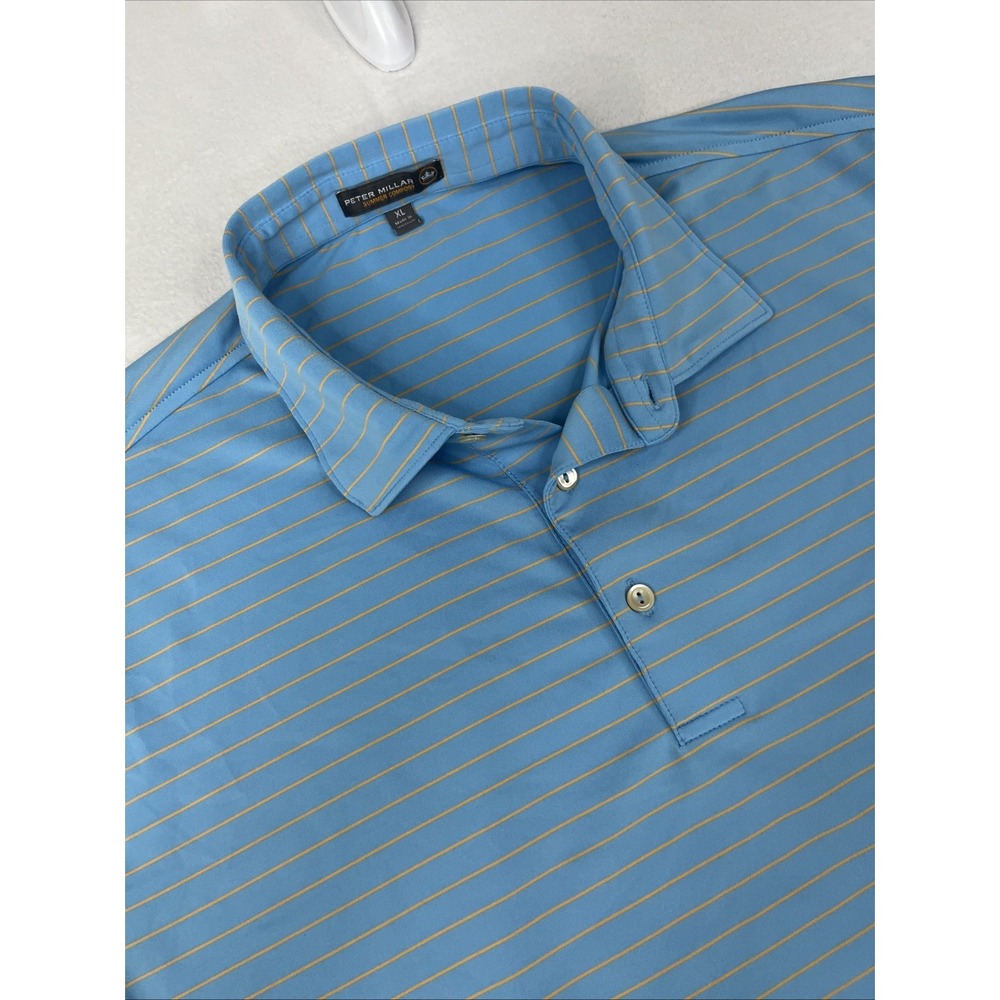 PETER MILLAR Summer Comfort Halifax Stripe Polo Men's Size Large "The National"